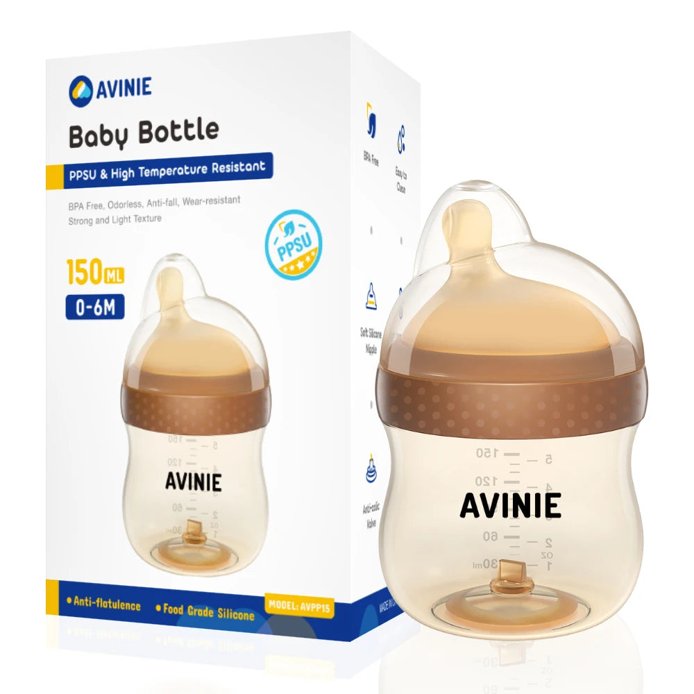 PPSU Baby Feeding Bottle – 150/260ml, Anti-Fall, Anti-Colic, BPA-Free Design