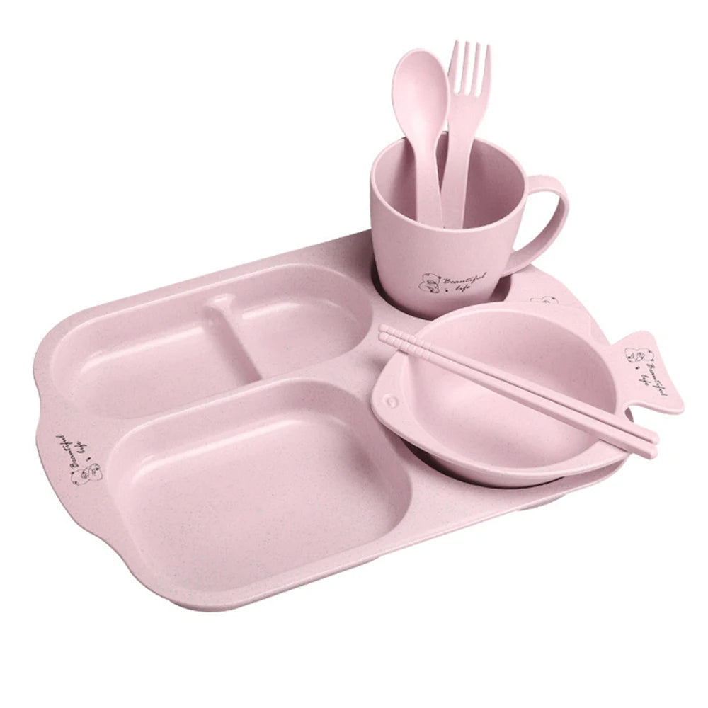 Children’s Feeding Set – Anti-Hot Plates & Utensils Combo