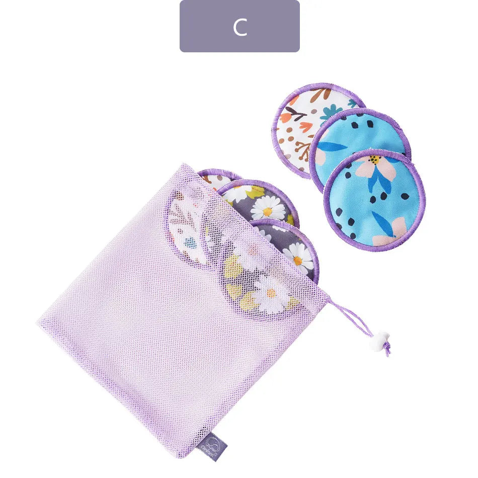 Coussinets d'allaitement réutilisables en bambou Elinfant – Kit de 6 coussinets lavables avec sac