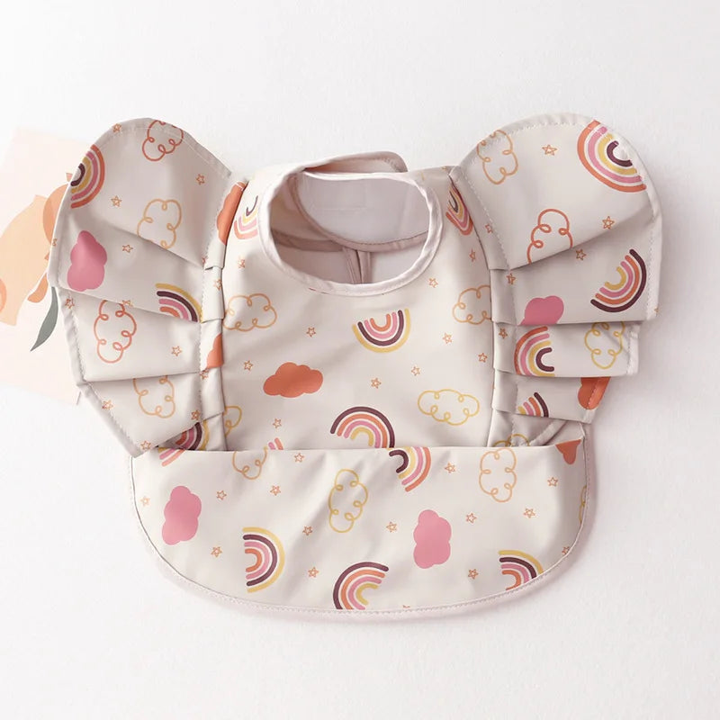Soft PU Waterproof Baby Feeding Bib with Pocket – Easy Clean