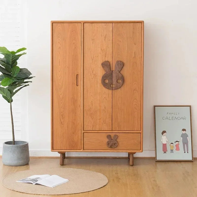 Modern Kids Wardrobe – Wooden Space-Saving Closet