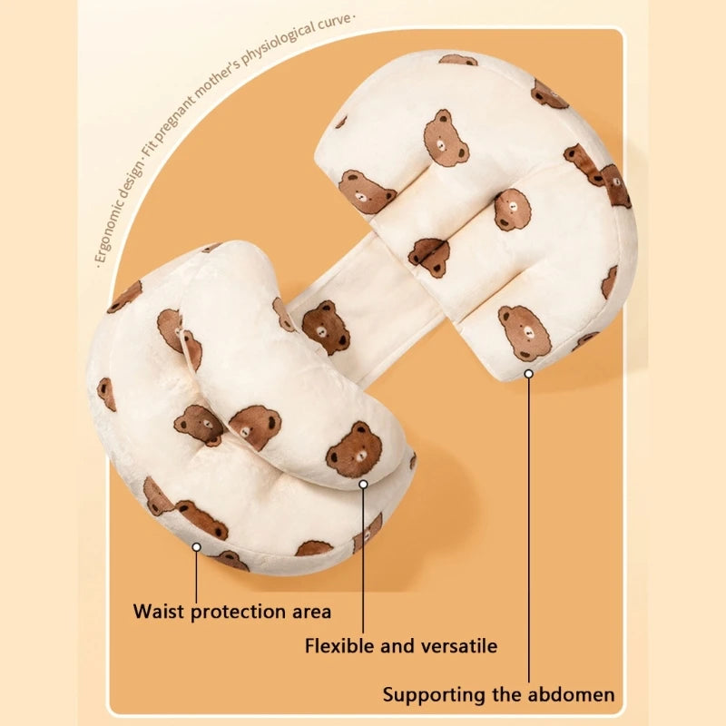 Coussin de grossesse et de maternité en forme de U – Soutien lombaire et d'allaitement en coton