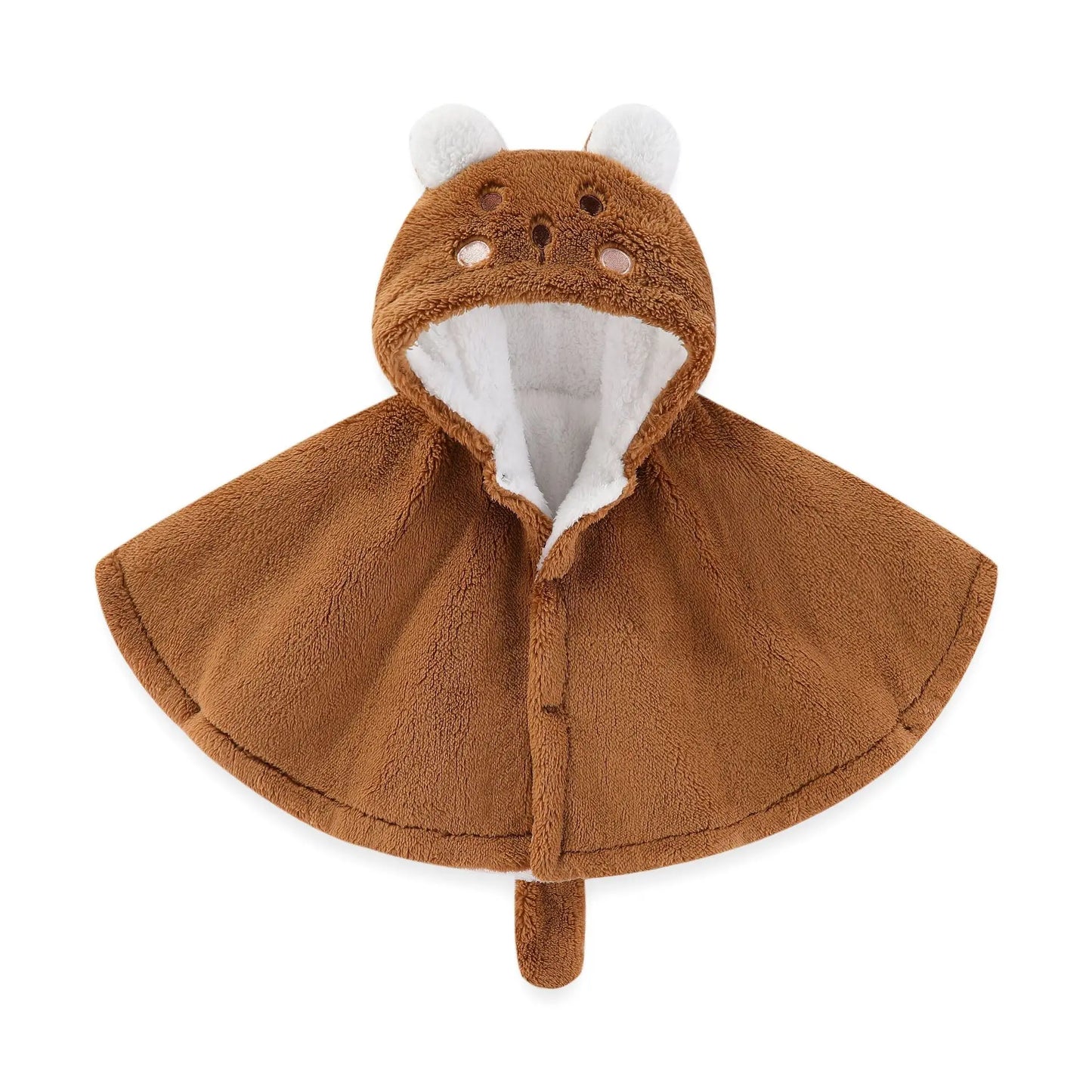 Baby Warm Cloak 2025 Winter Cute Bunny Solid Thickened Windproof Shawl Children Clothes Coat Boys Girls