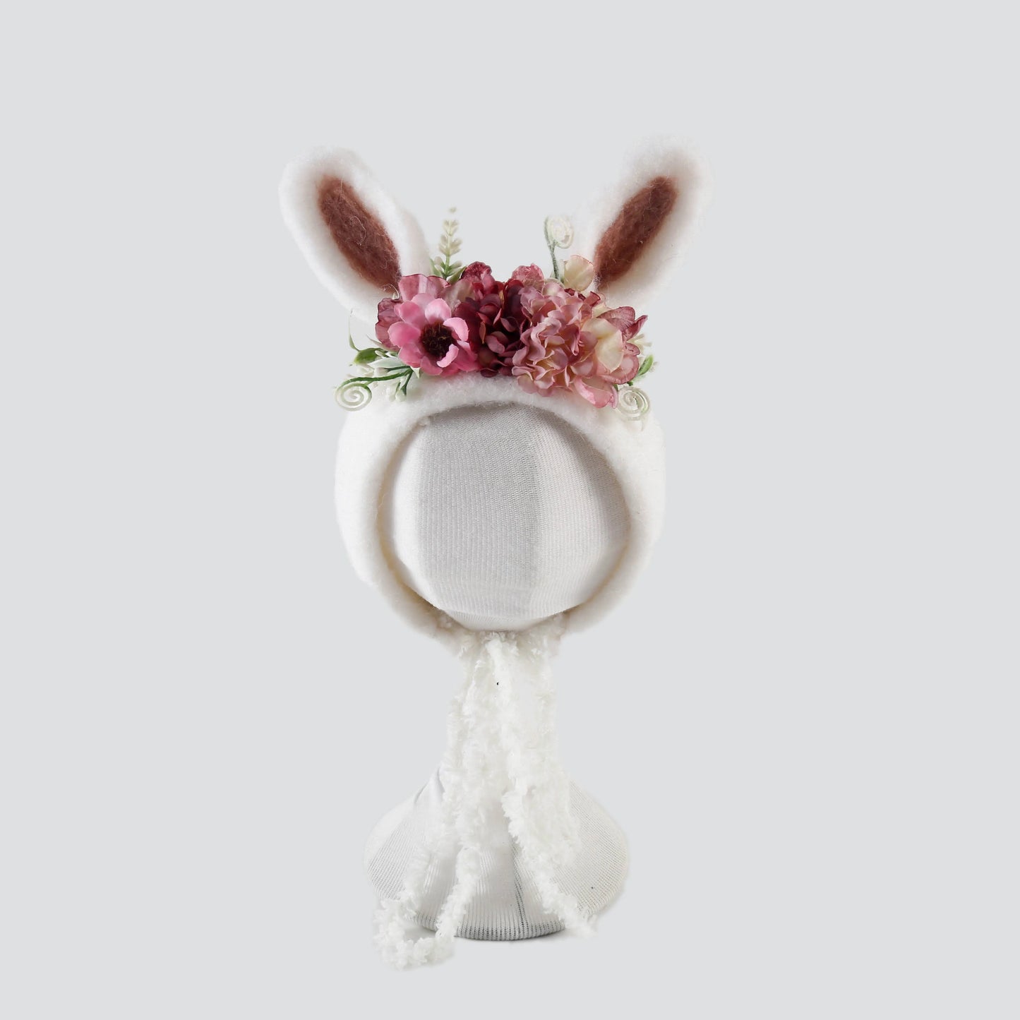 Cute Reindeer Wool Felt Bonnet for Newborn Baby Photo Shoot