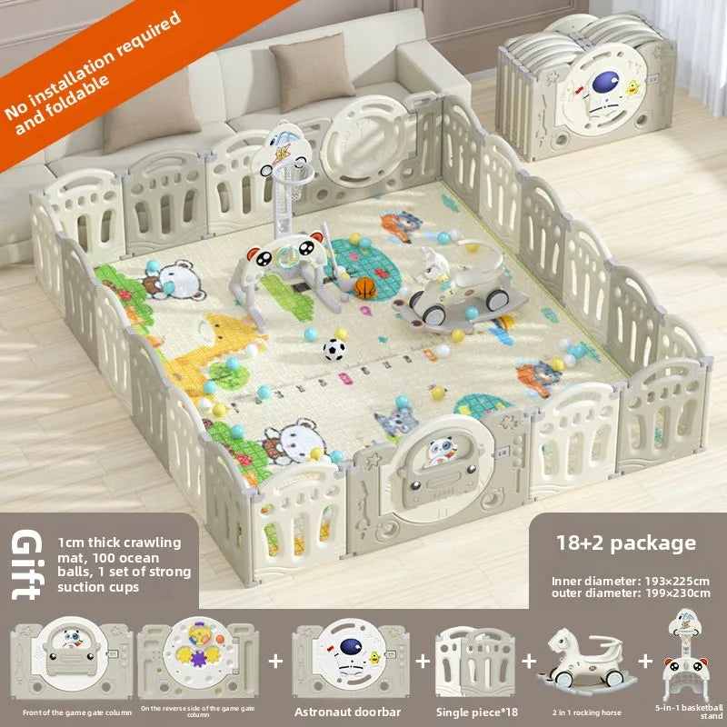 Parc pour bébé pliable avec tapis d'éveil – Sûr et prêt à l'emploi