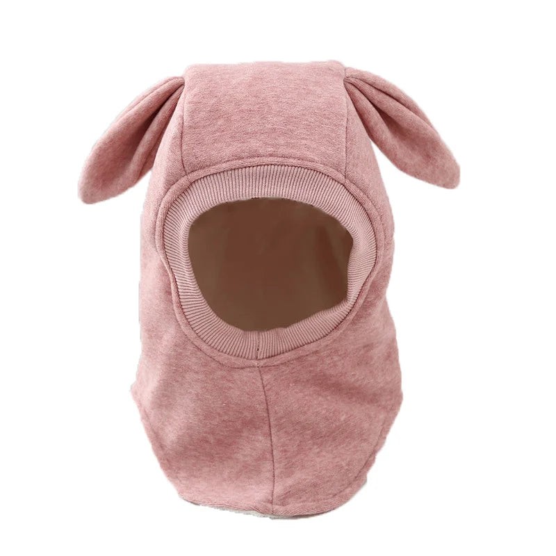 Winter Wool Rabbit-Ear Balaclava – Warm Adjustable Hat for Kids