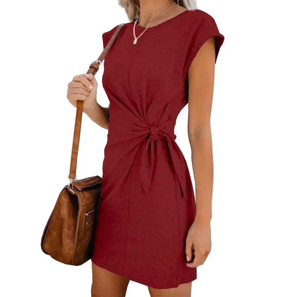 Premama Solid Maternity Dress – Short Sleeve Summer Breastfeeding Dress