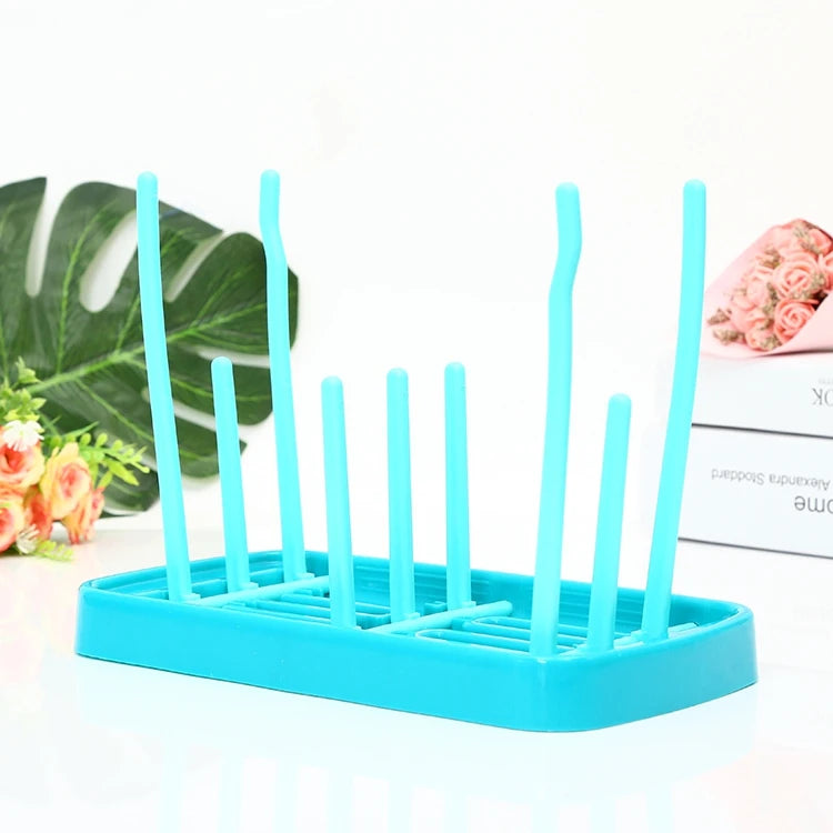 Baby Bottle Holder & Dryer – Blue/Pink Bottle Storage Stand