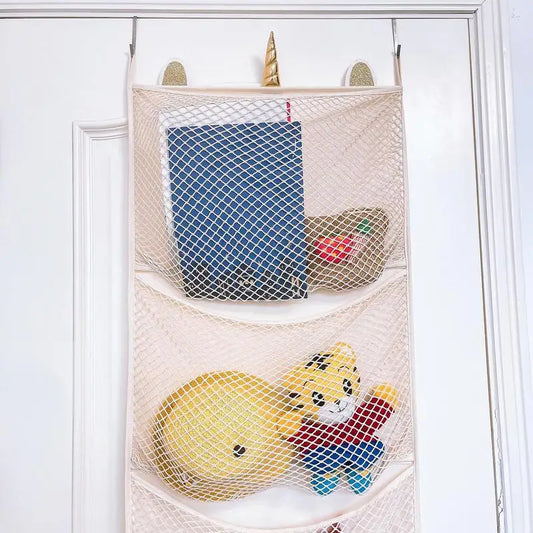 Over-Door Hanging Storage Bag – Plush & Toy Organizer for Kids