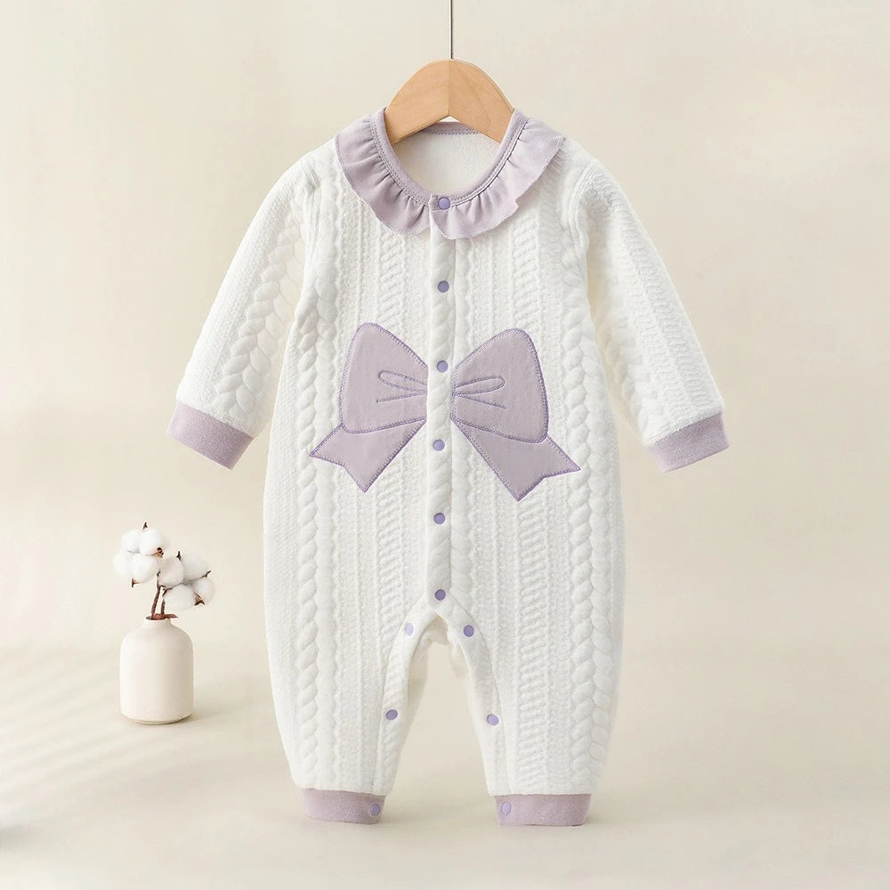Somenie Baby Pure Cotton Onesie Fall And Winter Cute Clip Cotton Models Newborn Boys Girls Clothing Baby Warm Jumpsuit
