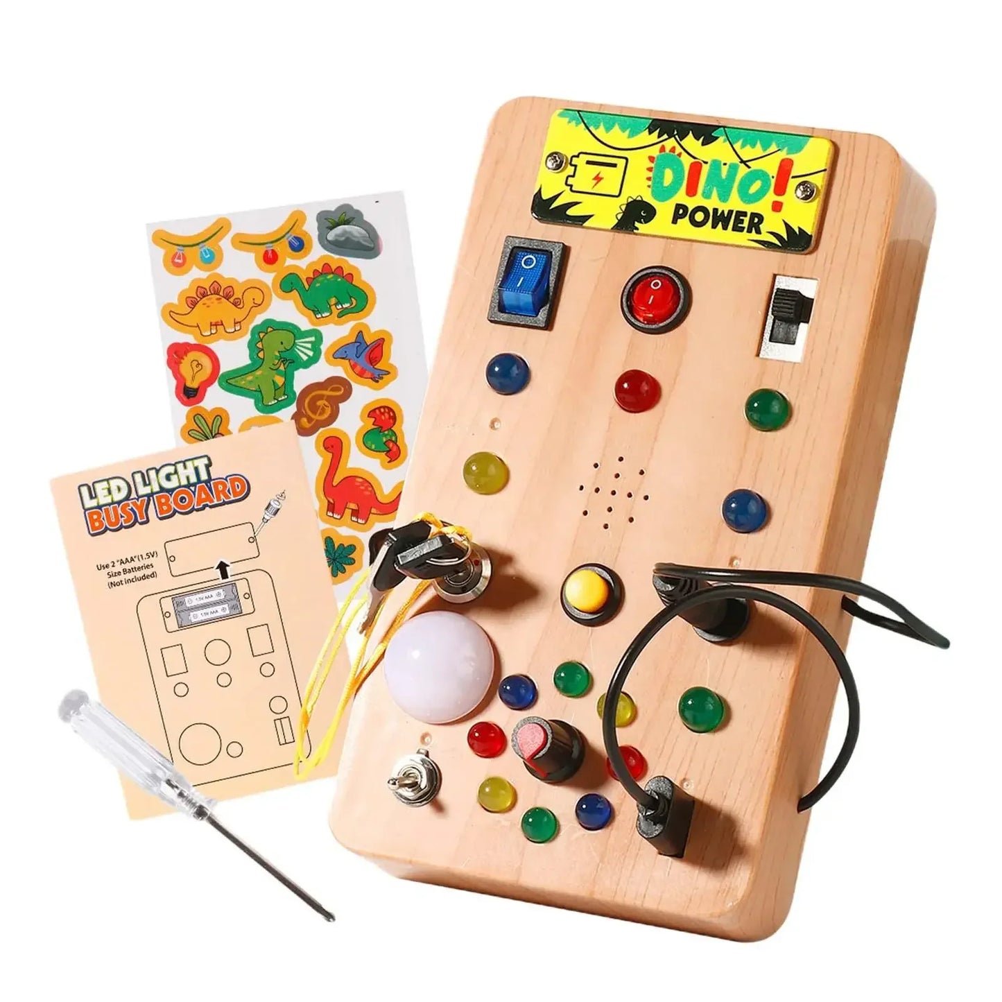 Montessori LED Busy Board – Light Switch Learning Toy for Kids