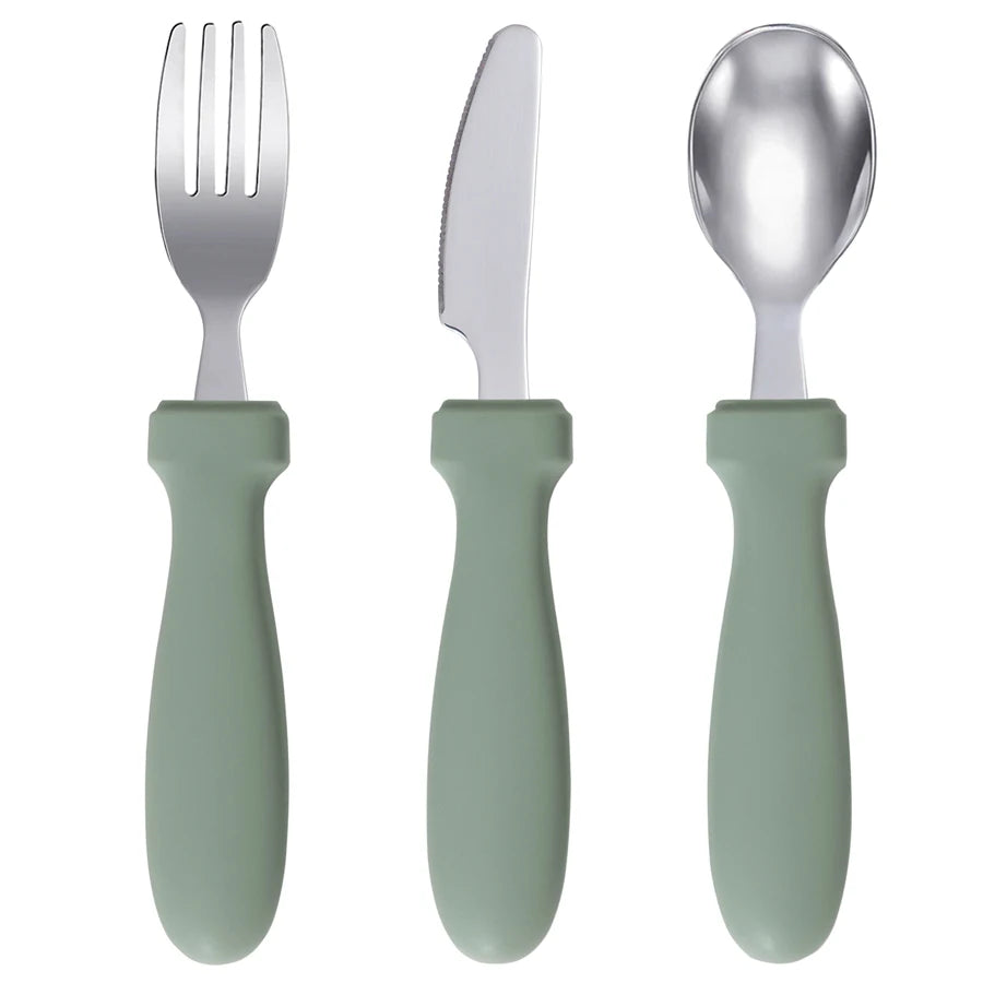 Infant Feeding Set – Silicone Plate, Spoon & Fork