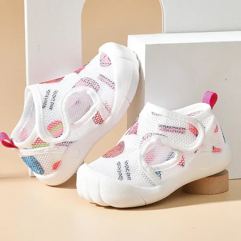 2025 Summer Breathable Air Mesh Kids Sandals 1-4T Baby Unisex Casual Shoes Anti-slip Soft Sole First Walkers Infant Lightweight