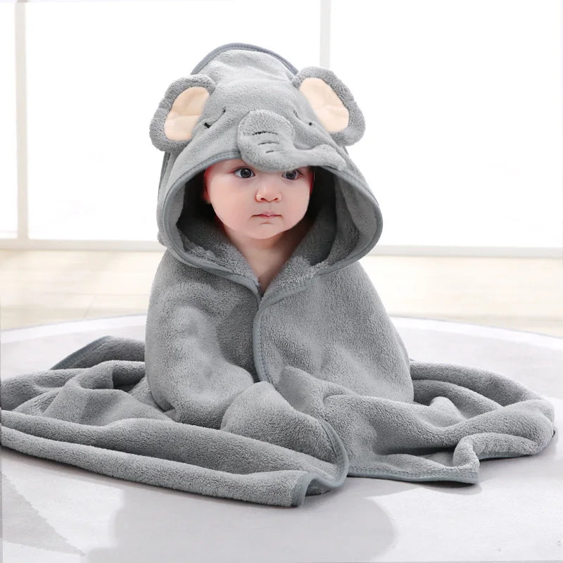 Cartoon Animal Baby Hooded Towel – Soft Blanket & Toddler Bathrobe Wrap