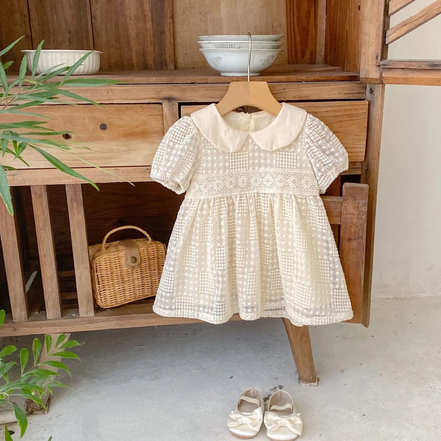 Summer Baby Girl Dress – Doll Collar Embroidered Princess Outfit (0–3Y)