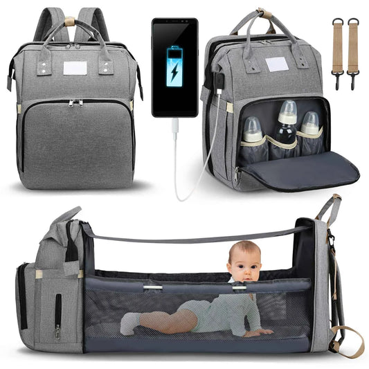 Fashion Mommy Bag with Foldable Baby Bed