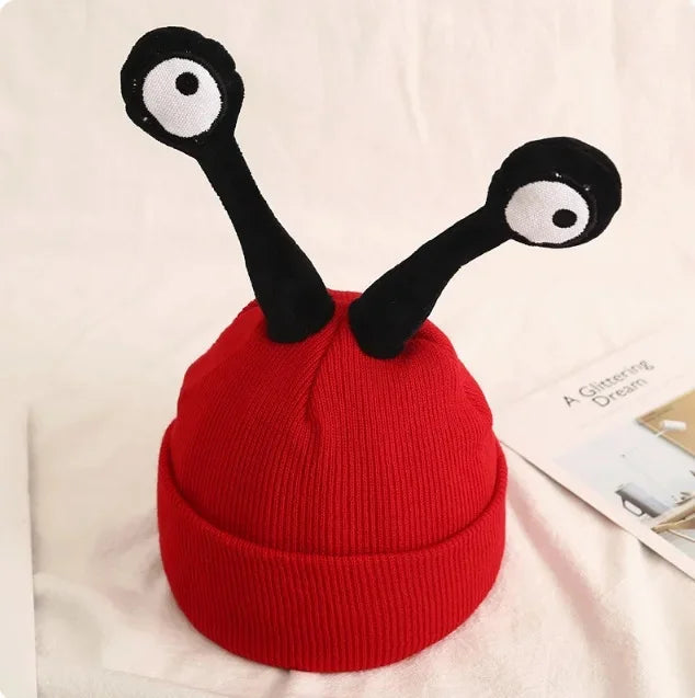 New Year Baby Hat Red Knitted Winter Infant Cap