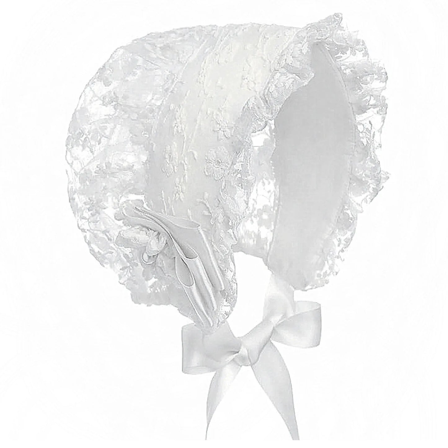 Embroidered Lace Ruffle Cap for Newborn Baby Photography
