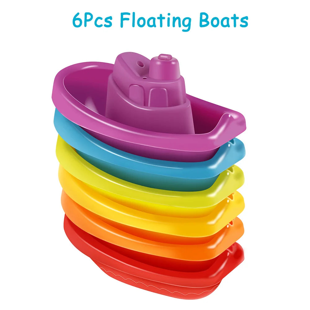 Rainbow Stacking Boat Toy – Early Education Folding Cup Tower