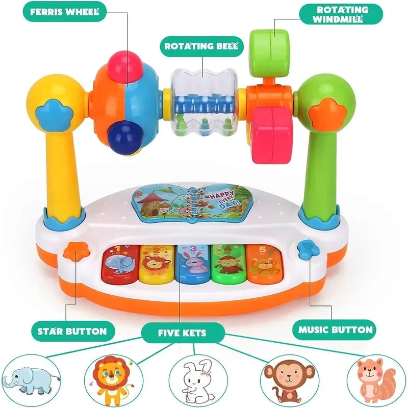 Rotating Baby Piano Toy – Lights & Sounds Fun!