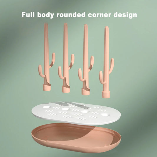 Cute Baby Bottle Drying Rack Solid Color Baby Feeding Bottle Drain Rack Baby Bottle Holder Feeding Stuff