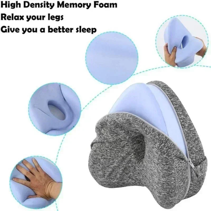 Oreiller pour les jambes en mousse à mémoire de forme en forme de cœur – Soutien du dos, des hanches et de la sciatique pendant la grossesse et pour les personnes dormant sur le côté