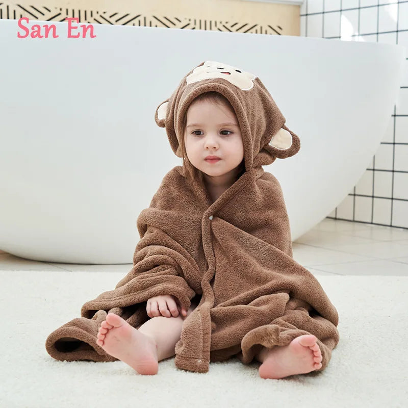 Couverture de bain et de sommeil pour bébé – Serviette chaude à capuche pour garçons et filles
