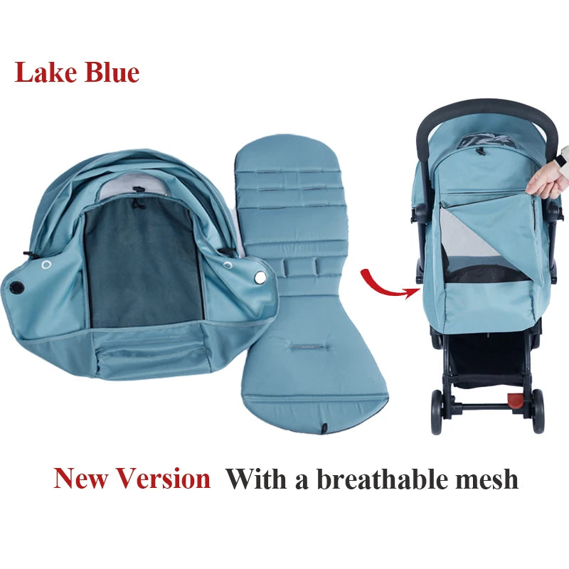 Kit de protection solaire à 175° avec coussin de siège et capote – Pare-soleil en maille pour poussettes YOYO/Yoya