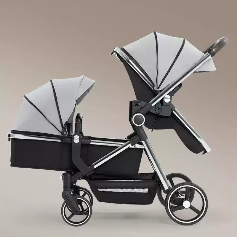2025 Twin Baby Stroller – High-Quality Double Pram with 1-Year Warranty