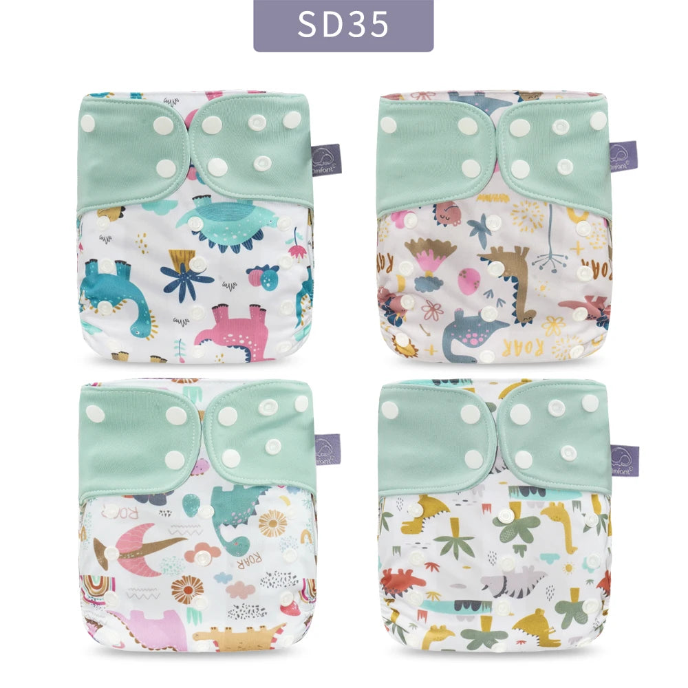 Elinfant 4-Pack Gray Mesh Cloth Diapers