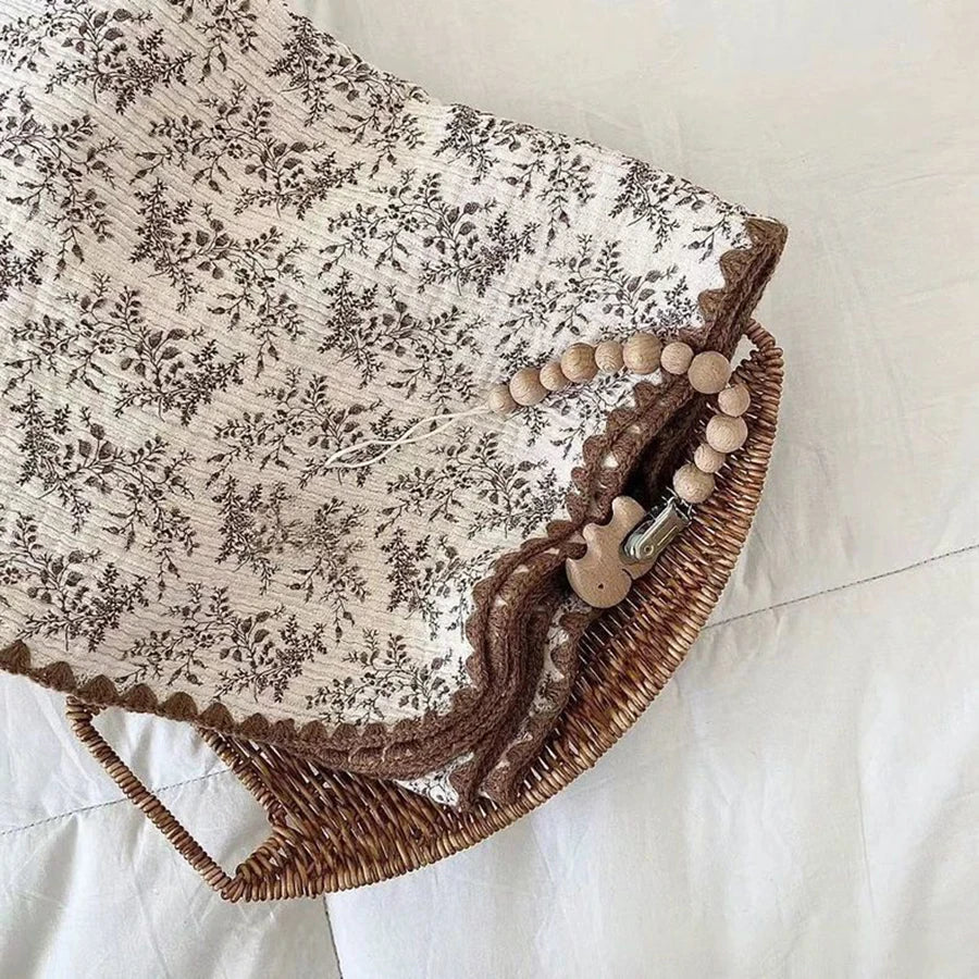 Couverture d'emmaillotage en mousseline à motifs floraux, serviette de bain pour bébé, couvertures d'emmaillotage en mousseline, couvertures en mousseline pour nouveau-né, couverture douce et cirée