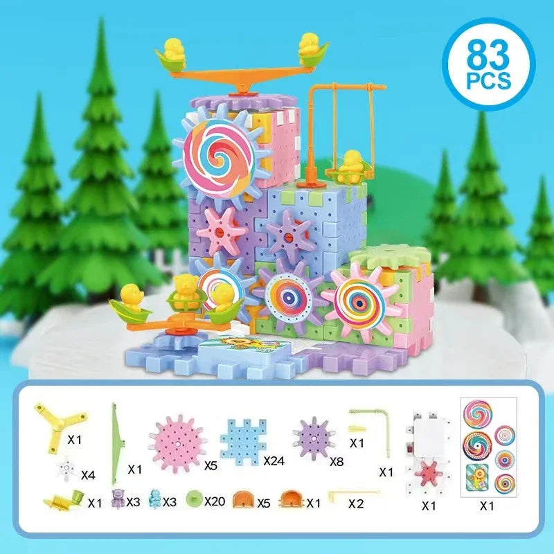 Educational Electric Gear Building Toy Kit for Kids Children