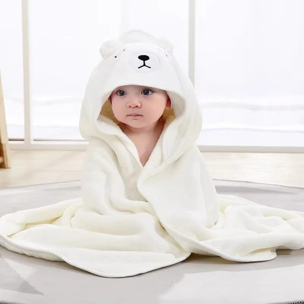 Cartoon Animal Baby Hooded Towel – Soft Bathrobe & Swaddle Blanket