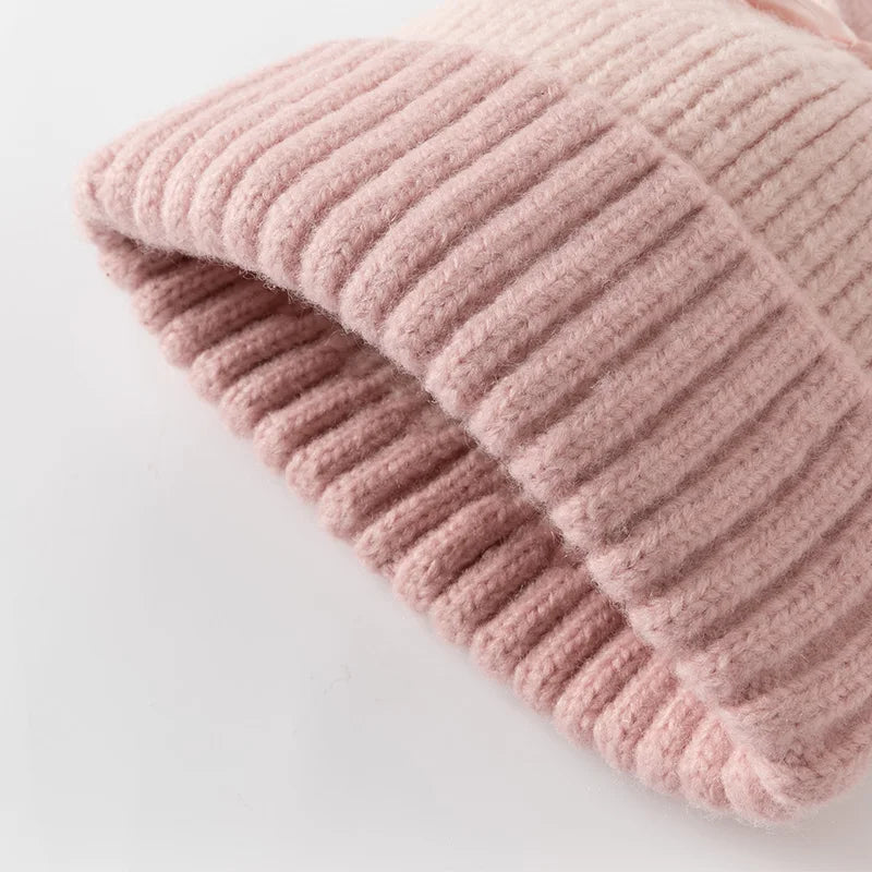 Cute Windproof Knit Baby Hat for Girls and Boys