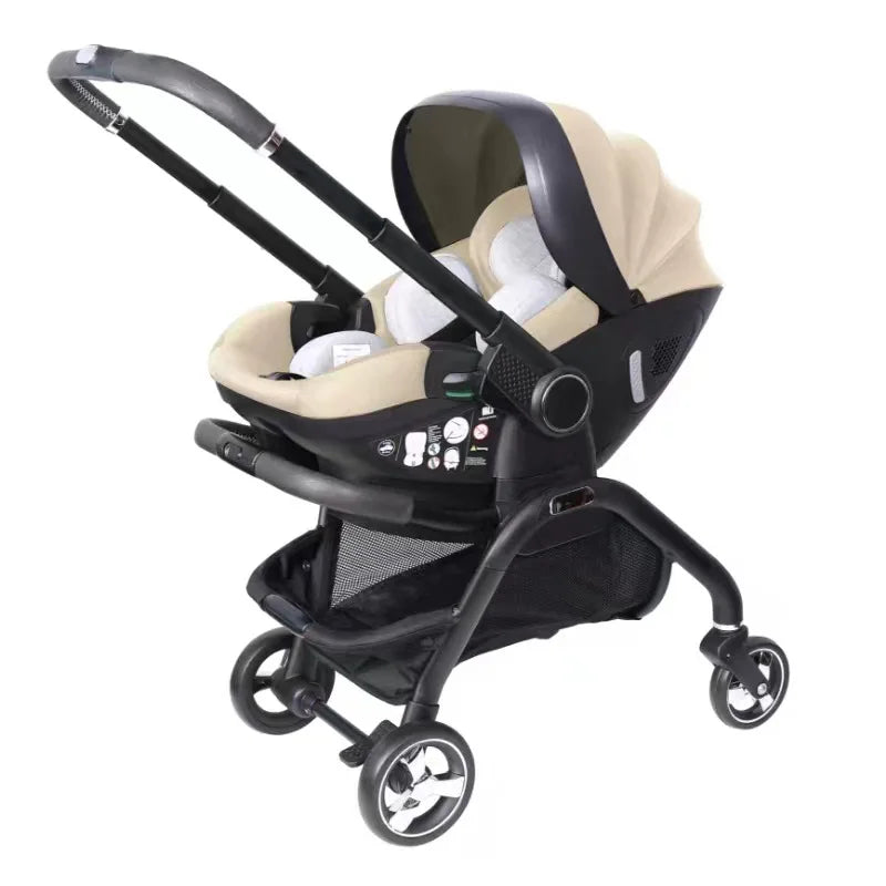 Kidilo 3-in-1 Baby Car Seat Stroller, One Button Fold & Detachable Basket