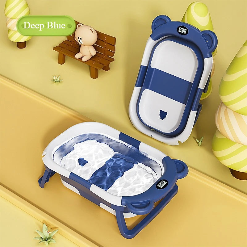 Baby Foldable Bath Tub – Household Bathtub with Temp Sensor