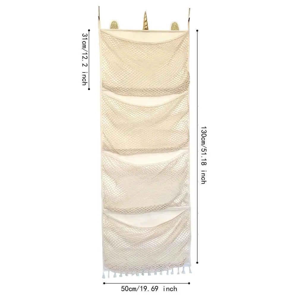 Sac de rangement suspendu à la porte – Organisateur de peluches et de jouets pour enfants