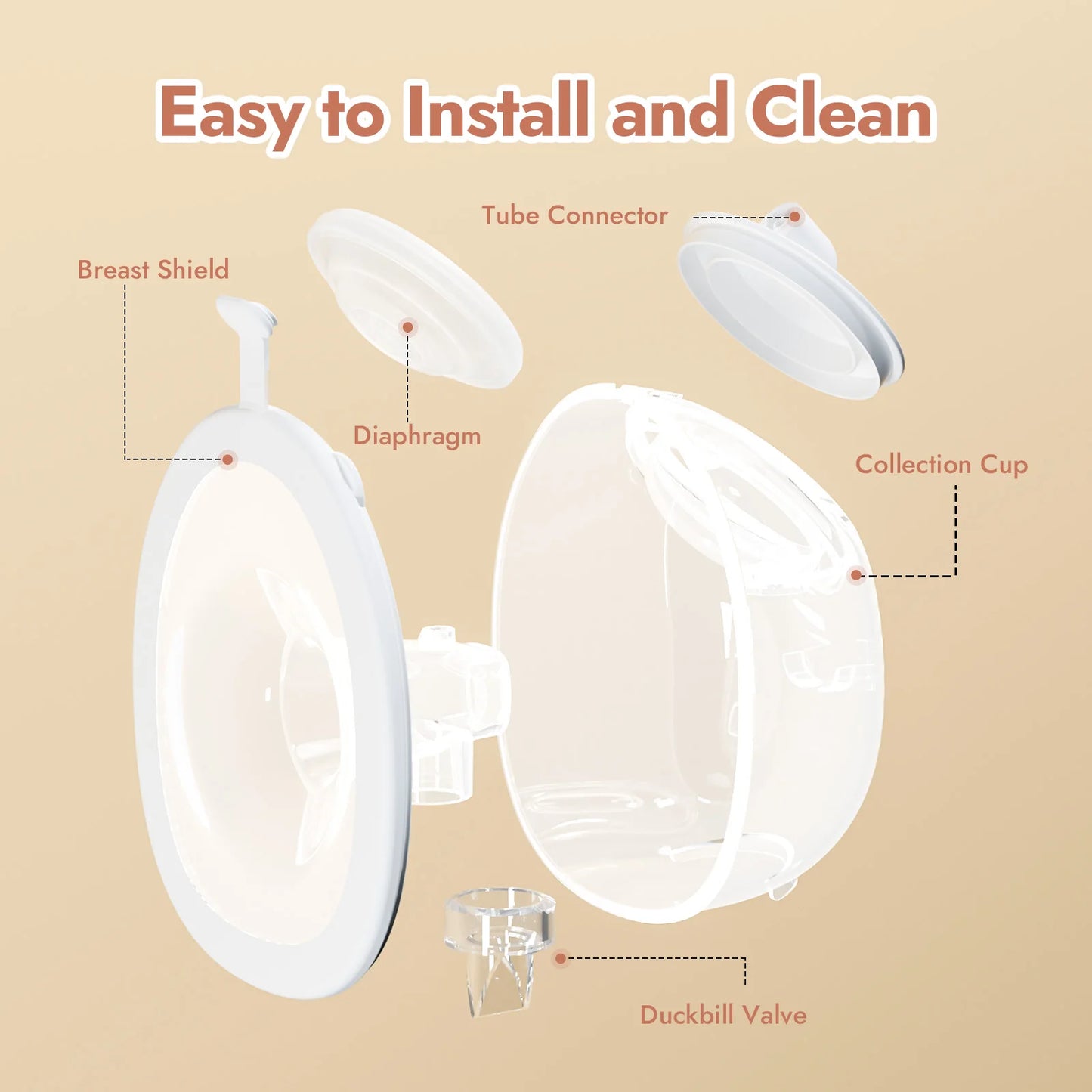 Tire-lait portable mains libres NCVI 2025, 4 modes, 9 niveaux