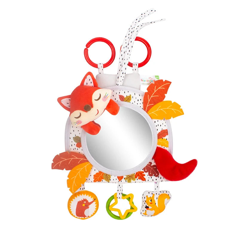 Car Seat Baby Mirror | Plush Cartoon Toy for Rear-Facing Infants