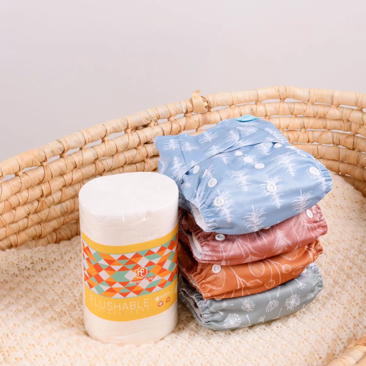 HappyFlute Reusable Baby Diapers – 4-Pack
