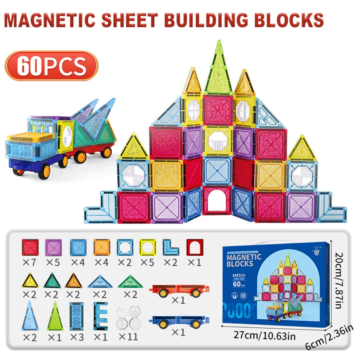 Magnetic Building Tiles – Creative STEM Toy for Kids Ages 3–8