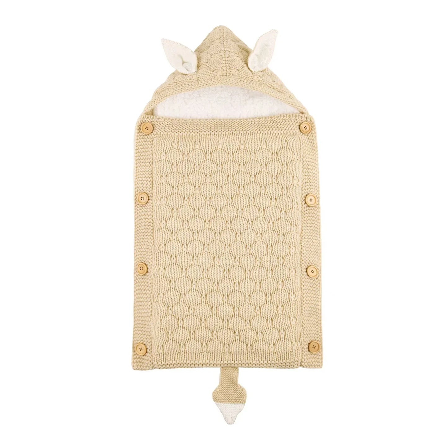1pc Knit Swaddle Blanket Baby Unisex Double Layer Knitted Swaddle Blanket Keeping Babies Warm In Autumn/Winter