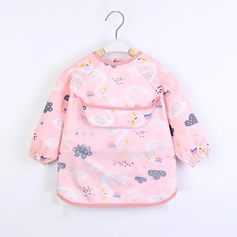 Long-Sleeve Waterproof Baby Feeding Smock Bib