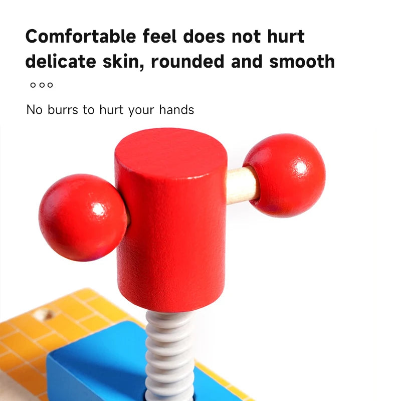 Montessori Wooden Busy House – Fine Motor & Tool Play Toy for Kids