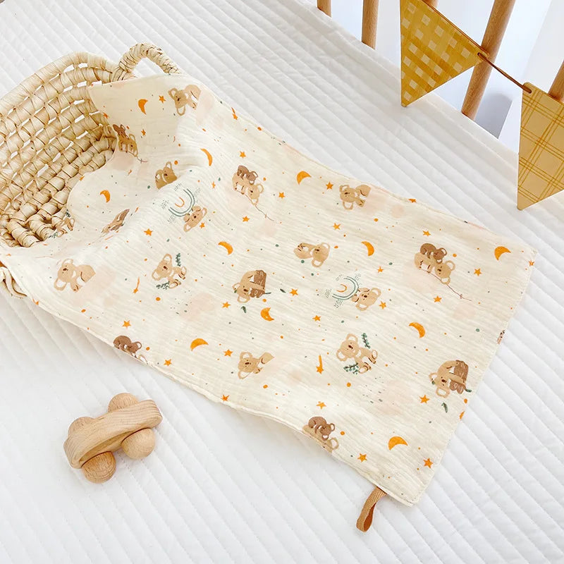 Serviette pour le visage de bébé en mousseline de coton – Bavoir long et bavoir anti-bave pour nouveau-nés