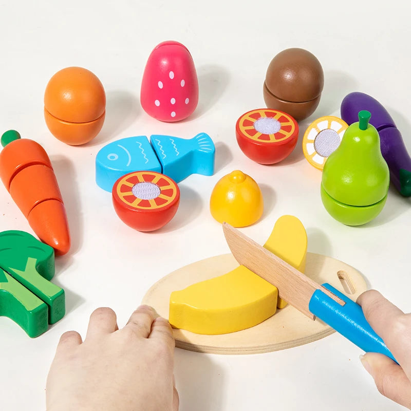 Wooden Cutting Food Set – Learn & Play!