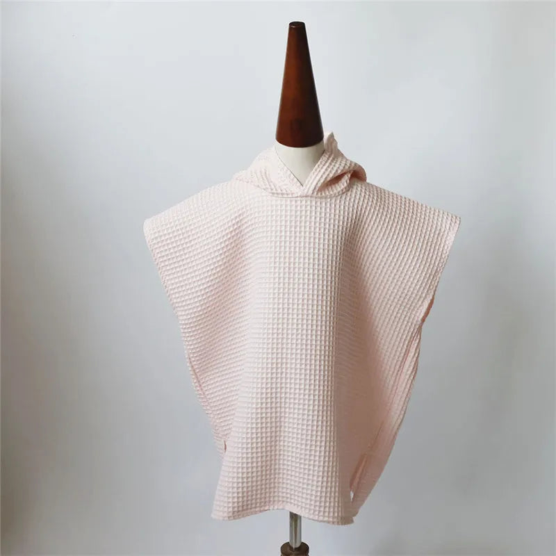 Serviette de bain à capuche pour bébé – Cape-couverture et peignoir en coton gaufré pour enfants