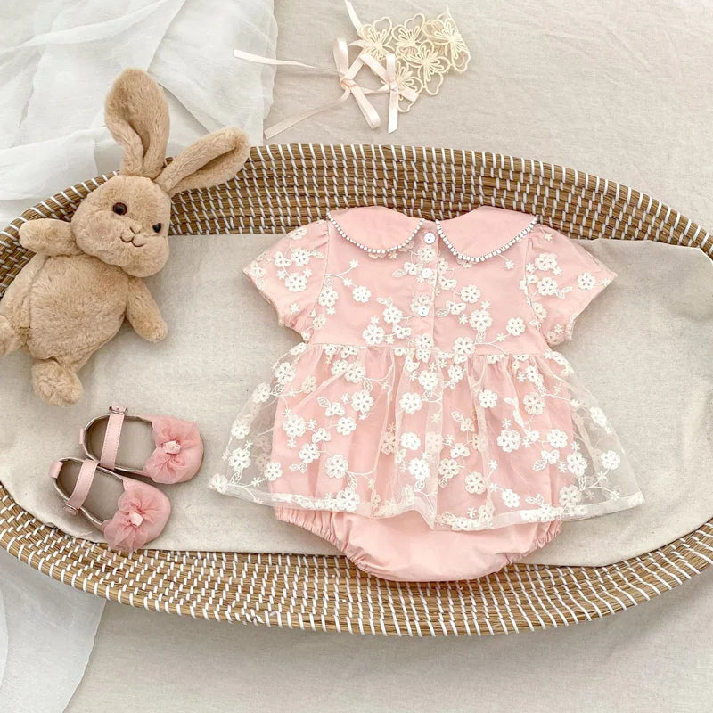 Summer Baby Girl Outfit – Sweet Doll Collar One-Piece Skirt Jumpsuit