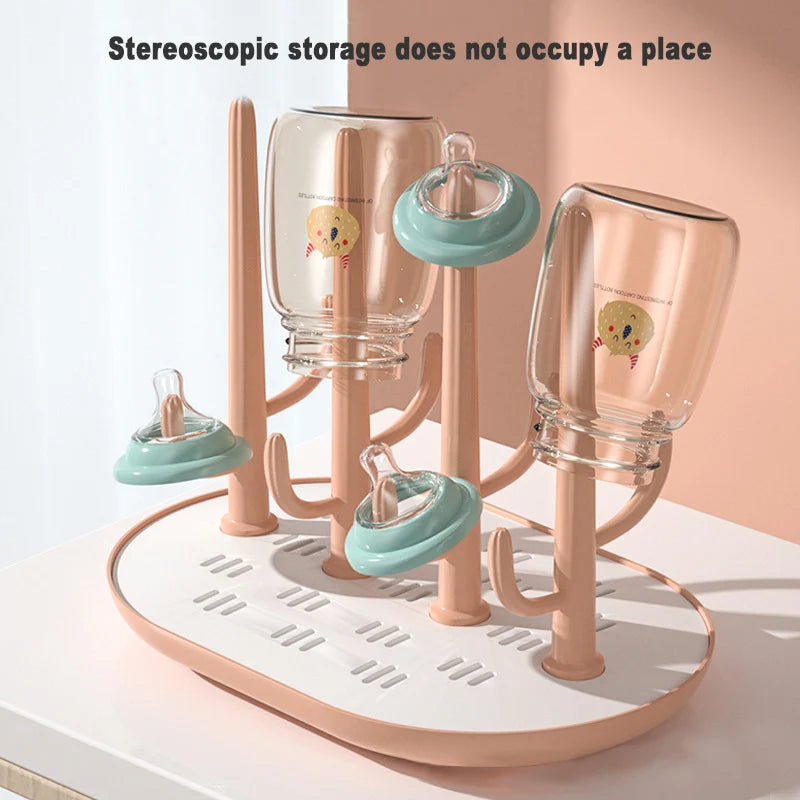 Cute Baby Bottle Drying Rack – Solid Color Bottle Holder