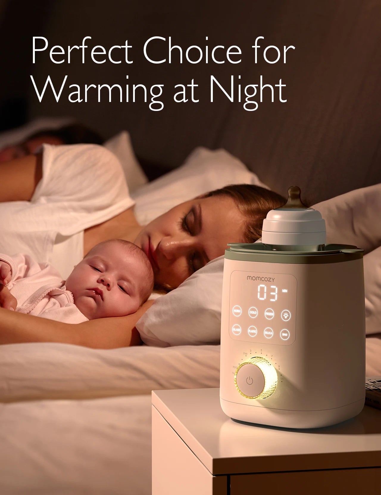 Momcozy 9 in 1 Bottle Warmer, with Night Light, Accurate Temperature Control